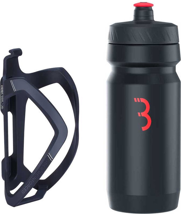 Bbb cycling flexcage - porte-bidon léger avec bouteille - 550ml - noir rouge - vélo de course VTT - porte-gourde vélo - bbc-36c