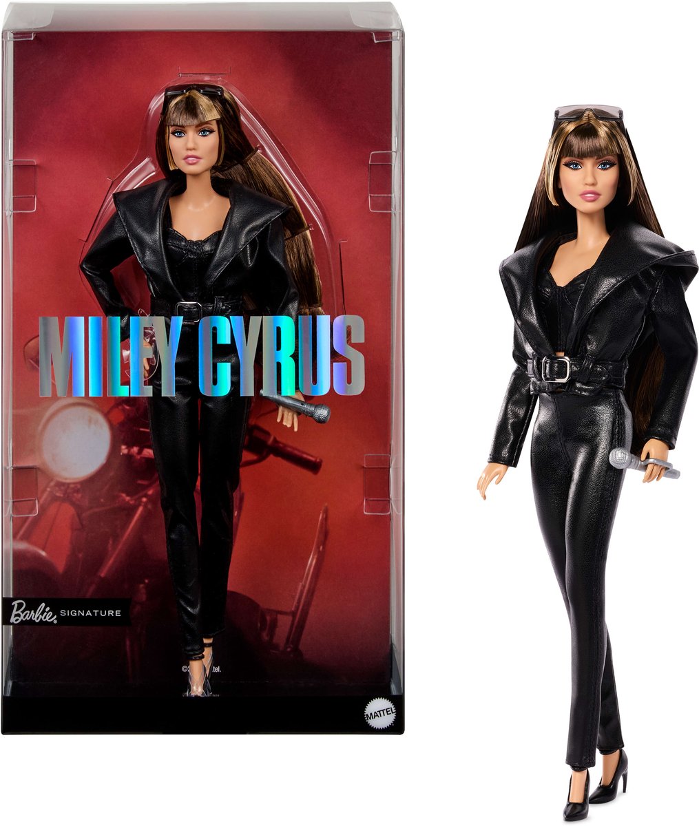 Barbie signature Miley Cyrus - poupée de collection en tenue 2 pièces en cuir artificiel