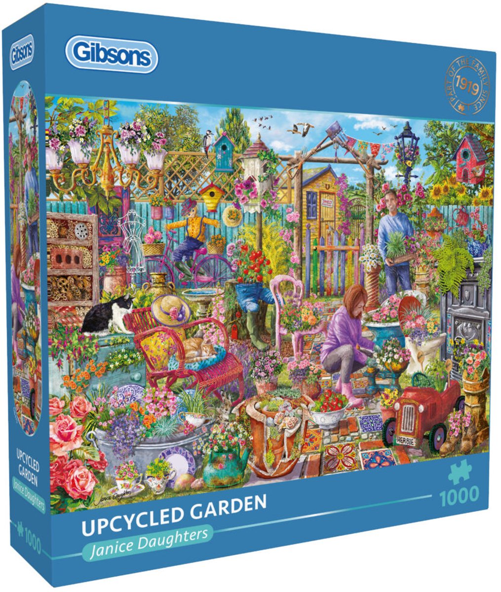 Gibsons puzzle jardin upcyclé 1000 pièces paysage coloré.