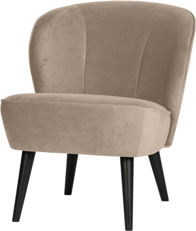 Fauteuil sara Woood - velours - kaki - 59x71x70