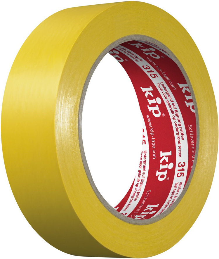Ruban de masquage PVC Kip 315 - forte adhérence - facile à déchirer - jaune - 30 mm