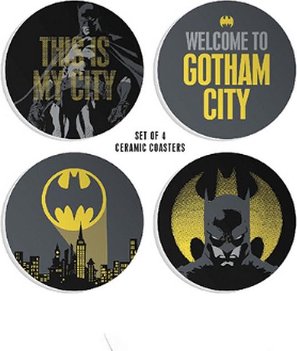 Half Moon Bay DC Comics - lot de 4 sous-verres en céramique Gotham City