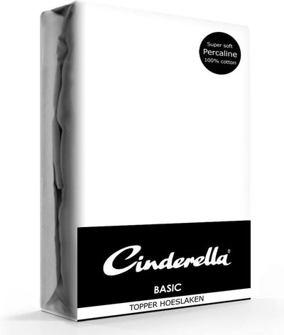 Cendrillon - week-end - drap-housse surmatelas - hauteur de matelas jusqu'à 15 cm - coton - 160x210 cm - blanc