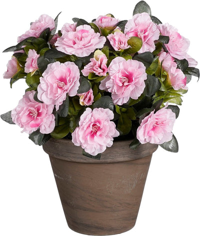 Plante artificielle Mica decorations - azalée - rose - en pot - 31 cm - fausses plantes