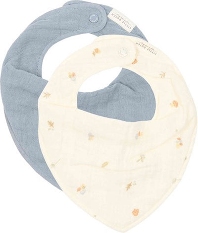 Petit bavoir bandana hollandais - taille - bavoir bave garçons filles - blanc - amis de la forêt