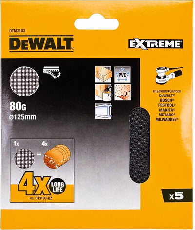 Dewalt accessoires maille maille de ponçage ø125mm k80 - dtm3103-qz