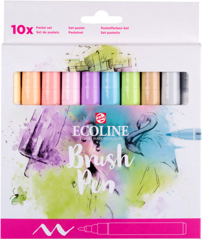Set de stylos pinceaux Ecoline pastel | 10 couleurs