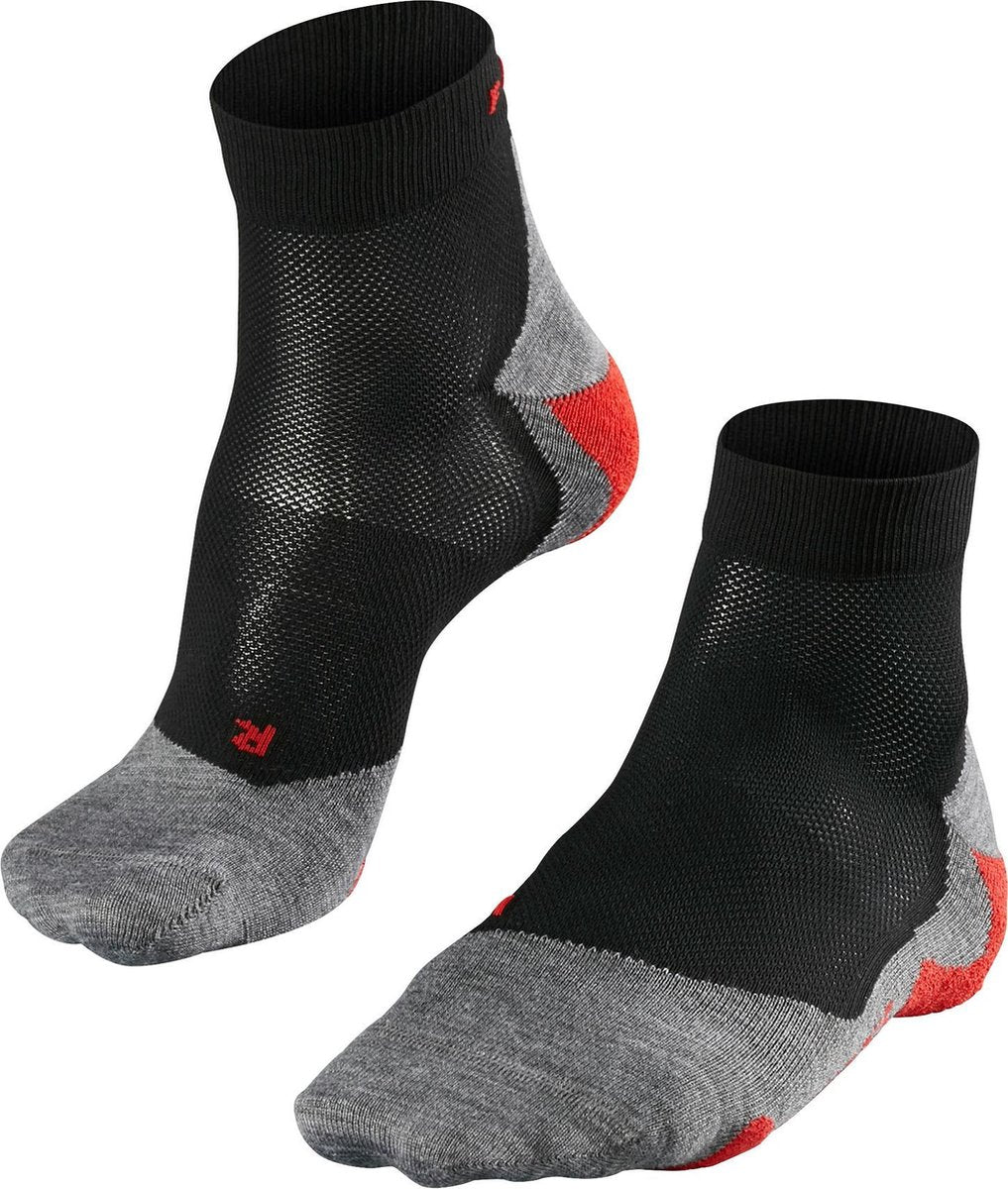 Falke ru5 chaussettes de course courtes en matériau fonctionnel anti-ampoules hommes noir - taille 46-48