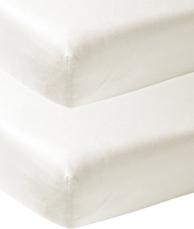 Drap-housse Meyco baby uni - lot de 2 - blanc cassé - 50x90cm