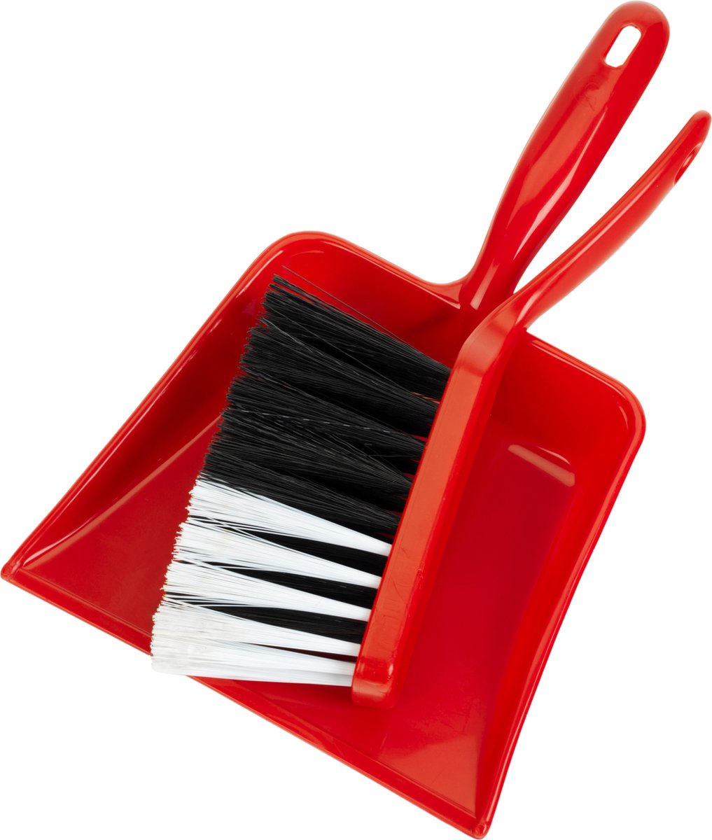 Klein Toys Pure Fresh Ensemble de balayage 2 pièces - pelle et pelle à poussière - plastique noir et blanc de haute qualité - rouge
