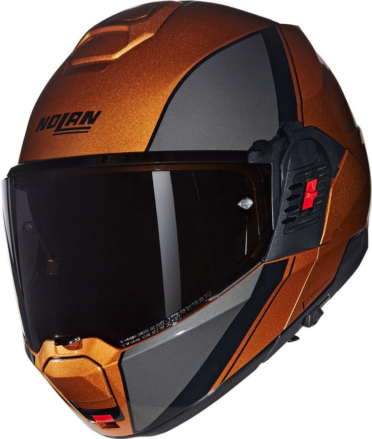 Casque système Nolan n120-1 verniciatura spécial 343 ocre noir brillant - taille xl - casque