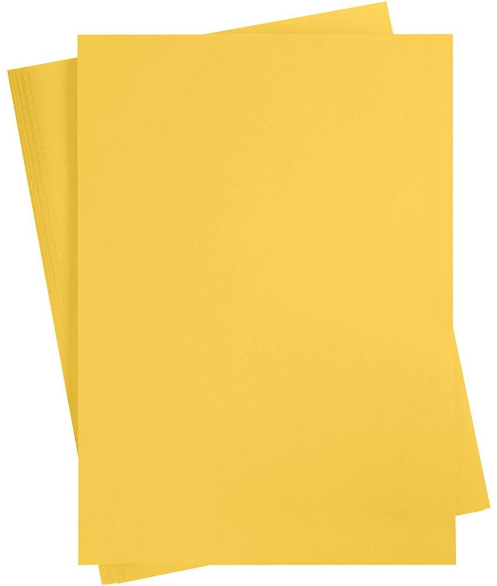 Carton coloré Creativ company, a2, feuille 420x594 mm, 180 gr, jaune soleil, 10 feuilles 1 boîte