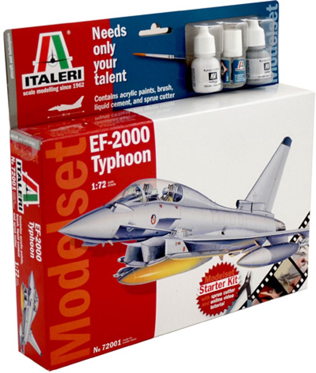 Italeri maquette véhicule militaire - 72001 ef-2000 typhoon - ensemble complet - kit de démarrage plastique - 1:72 - modélisme