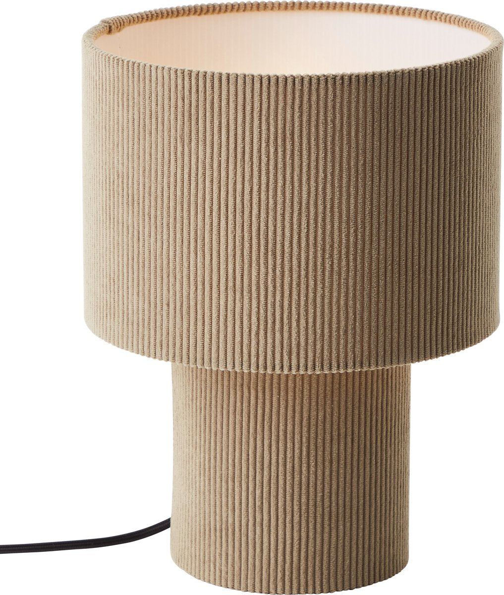 Brilliant tony - lampe de table - e27 max 1x25w - tissu côtelé - gris