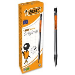 Porte-mine bic matic 0.7mm hb noir, support gomme cilp rechargeable
