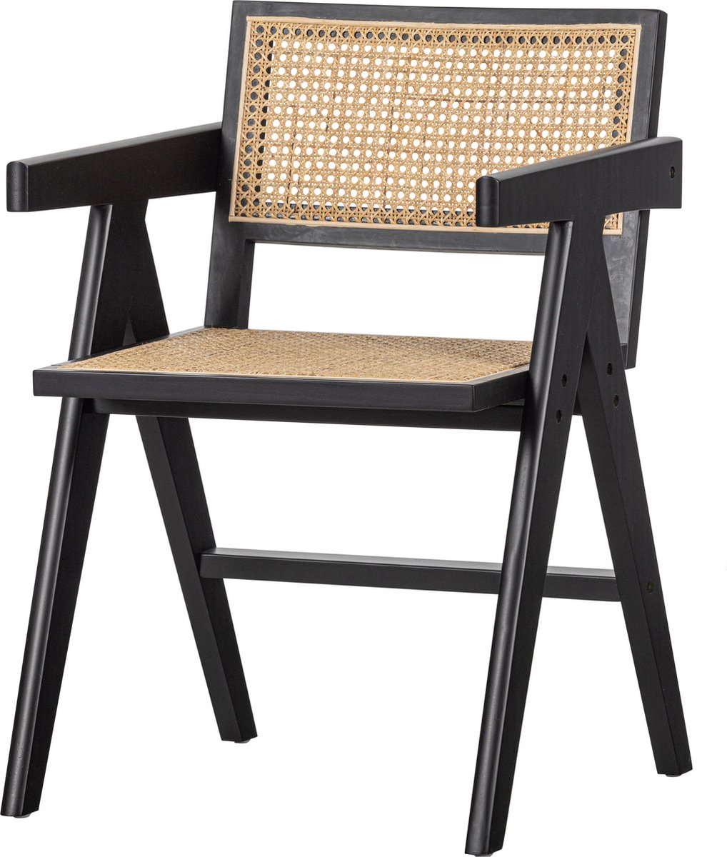 Chaise de salle à manger Woood gunn - rotin - noir - 80x54x54