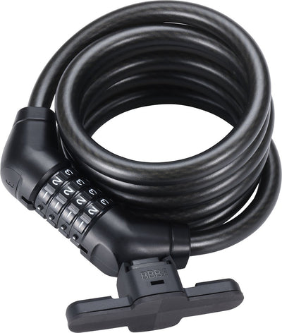 Câble antivol codeguard Bbb cycling - antivol de vélo avec code réglable - longueur : 180 cm - épaisseur : 12 mm - câble antivol pour vélo de ville, vélo de course, VTT - bbl-101b