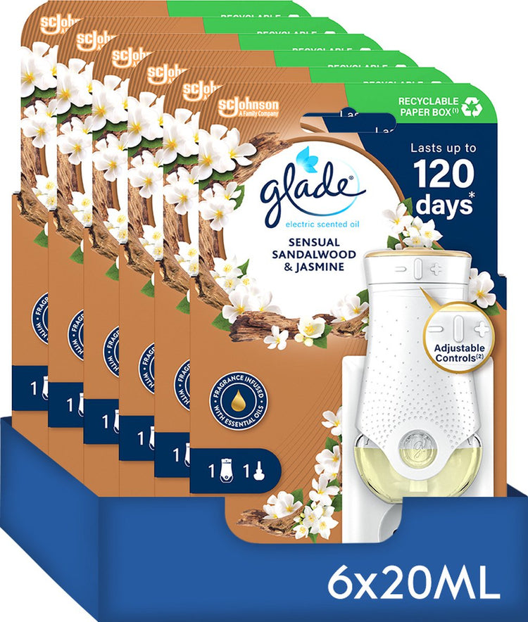 Glade porte-huile parfumée électrique bois de santal sensuel jasmin