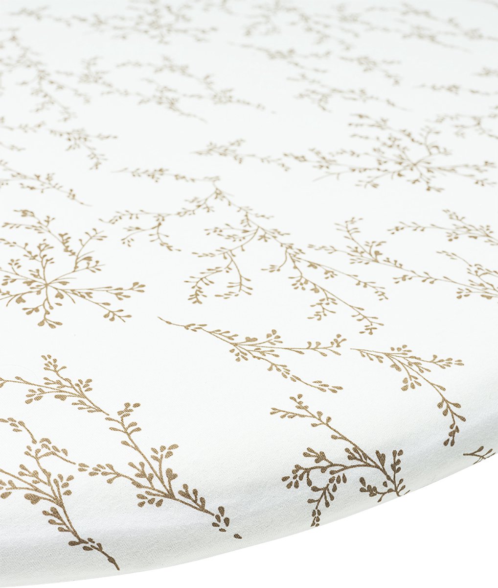 Meyco bébé branches drap housse parc matelas rond - sable - 90 95cm