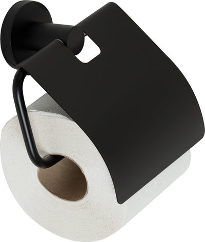 Porte-rouleau papier toilette Plieger Vigo – porte-rouleau papier toilette avec rabat – avec vis – garantie 10 ans – noir mat