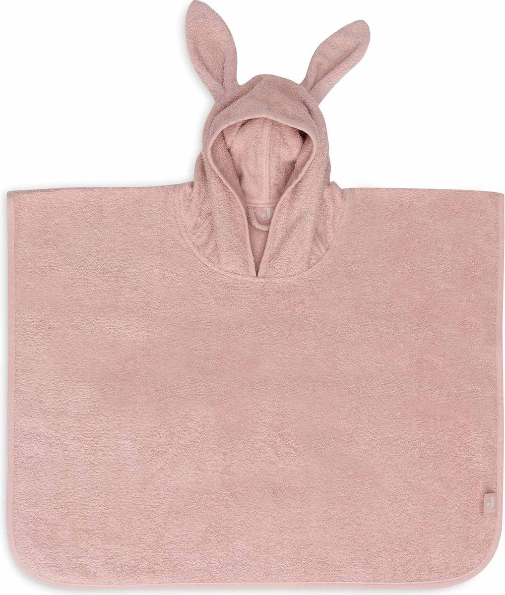 Jollein - poncho de bain bébé éponge - cape de bain enfant avec capuche - rose sauvage