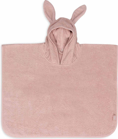 Jollein - poncho de bain bébé éponge - cape de bain enfant avec capuche - rose sauvage