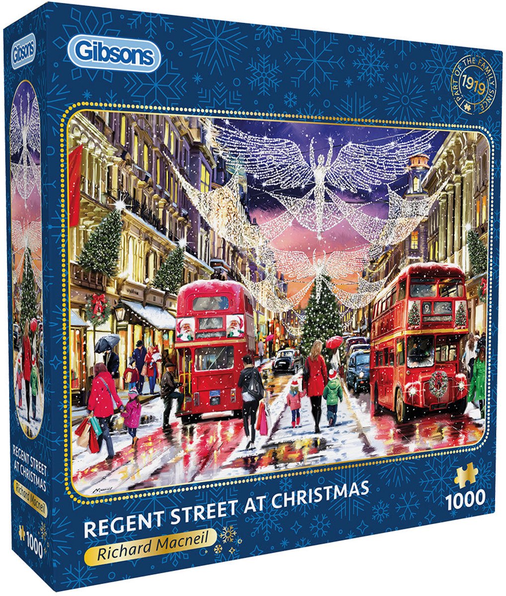 Gibsons - Regent Street à Noël (par Richard Macneil) - 1000 pièces 49×68cm (l×h) - puzzle pour adultes