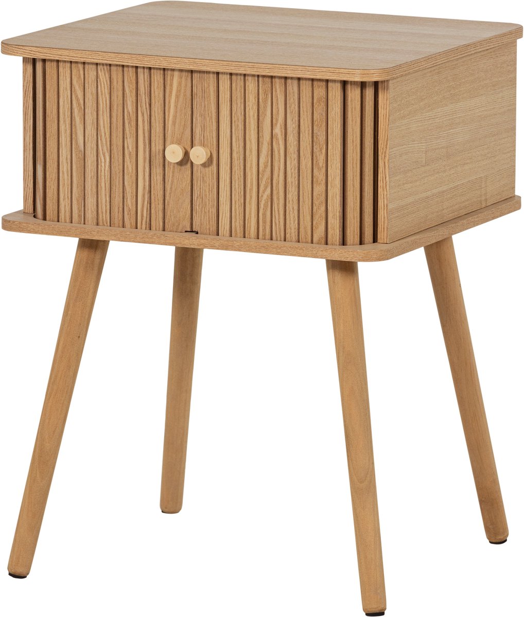 Table de chevet Woood karri droite - pin mdf - naturel - 58x45x40