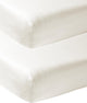 Drap-housse Meyco baby uni pour lit junior - lot de 2 - blanc cassé - 70x140 150cm