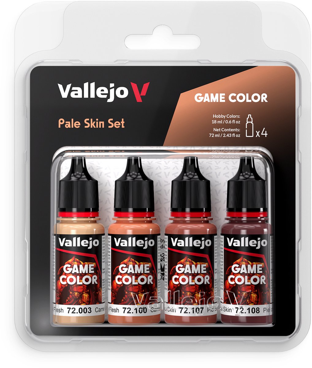 Vallejo 72379 game color - ensemble de couleurs de peau pâle - ensemble de peinture acrylique