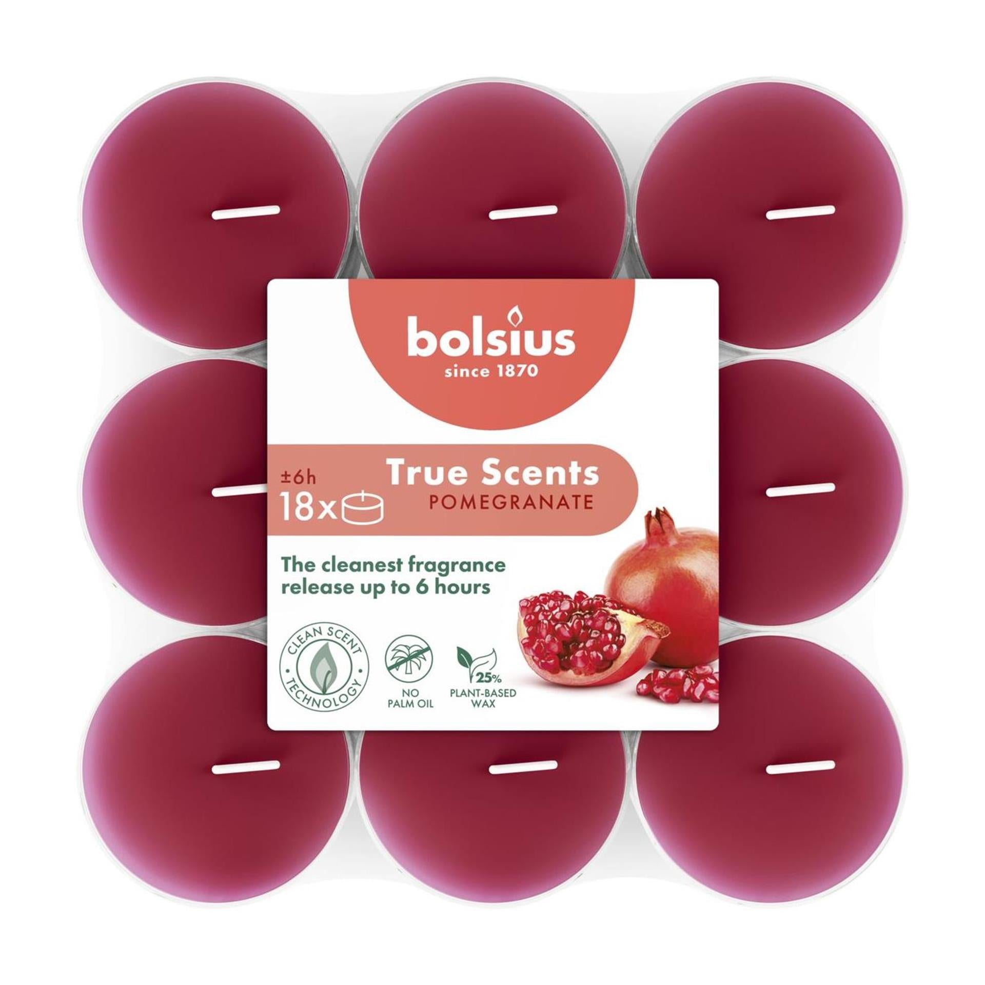 Bougies chauffe-plat parfumées Bolsius 18pcs grenade