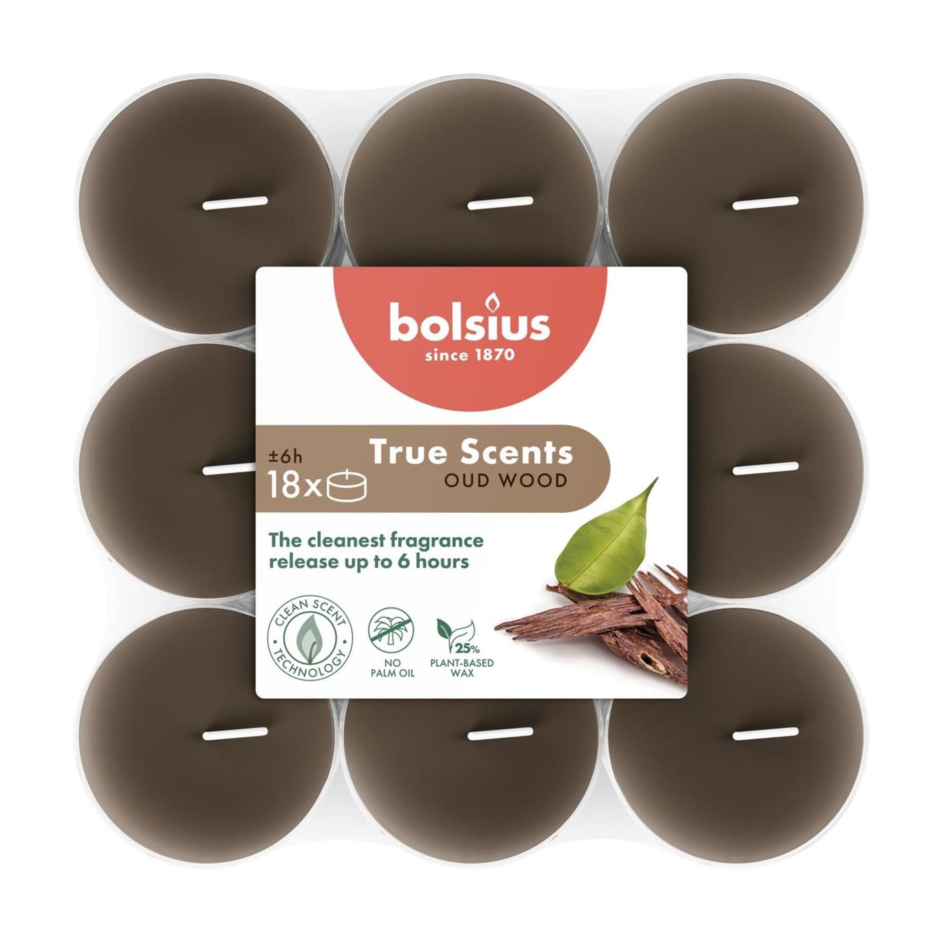 Bougies chauffe-plat parfumées Bolsius 18pcs vieux bois