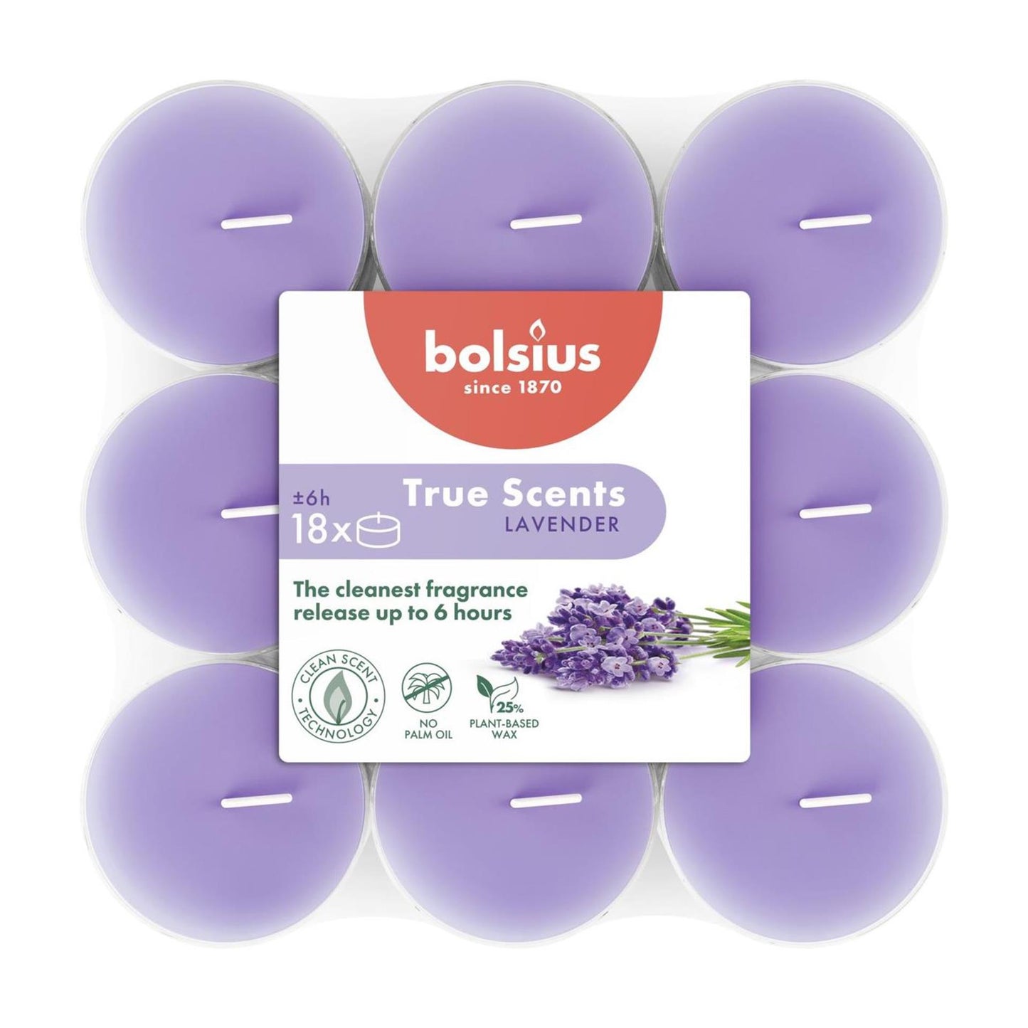 Bougies chauffe-plat parfumées Bolsius 18pcs lavande