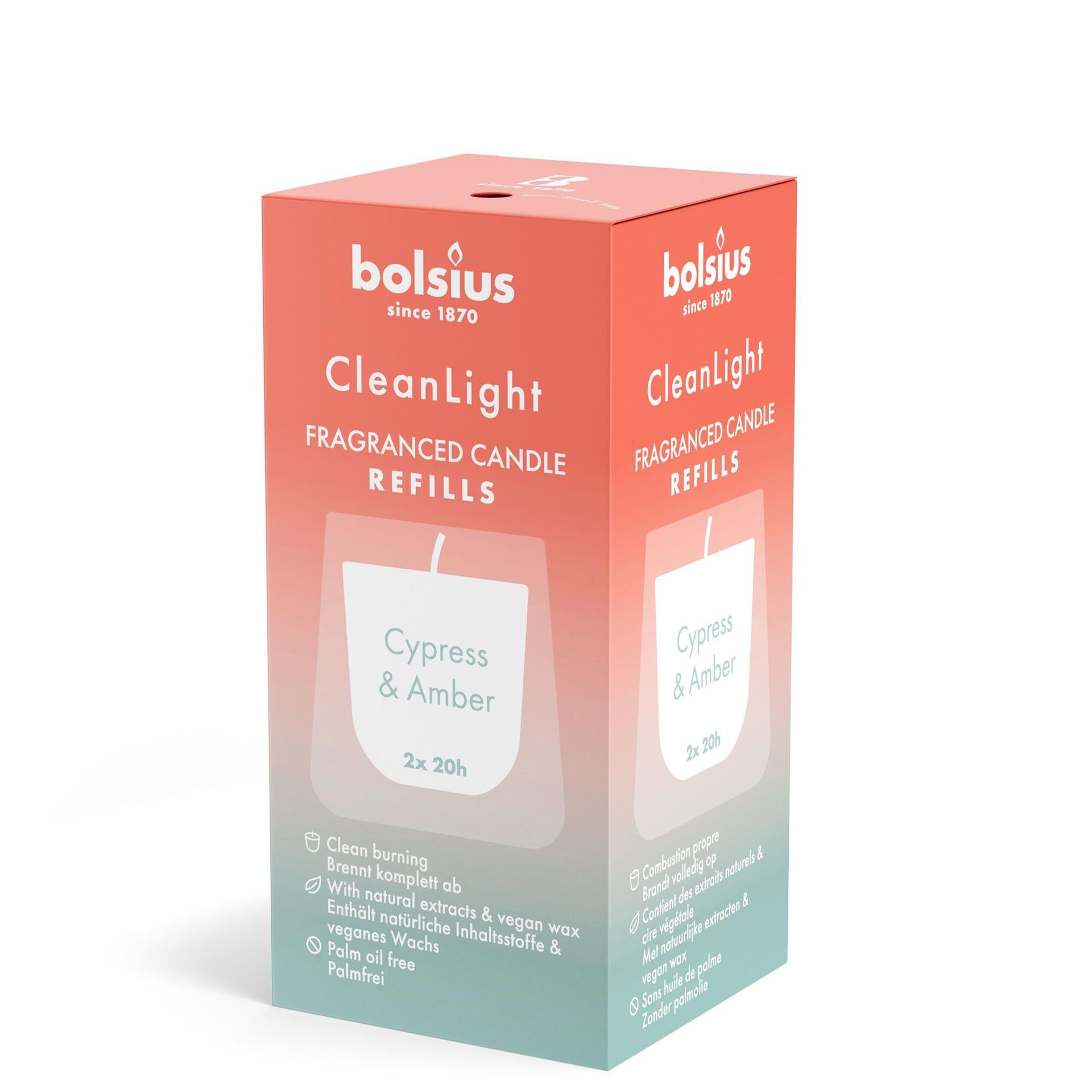 Bolsius Refill Clean Light Pack 2 Cypress Amber