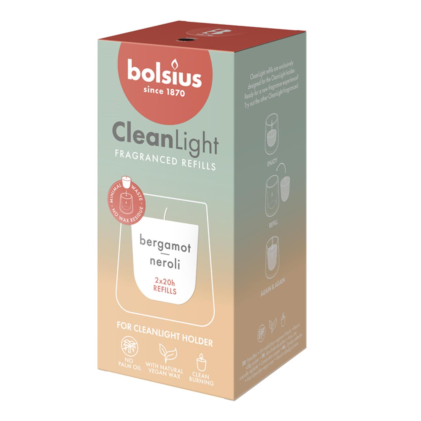 Bolsius Recharge Clean Light Pack 2 Bergamot Neroli