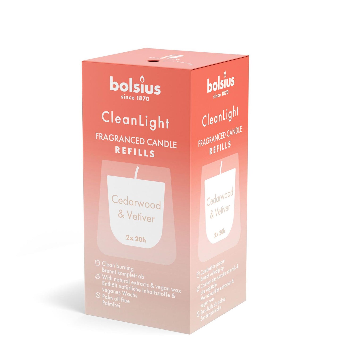 Bolsius Refill Clean Light Pack 2 Cedarwood Vertiverrer