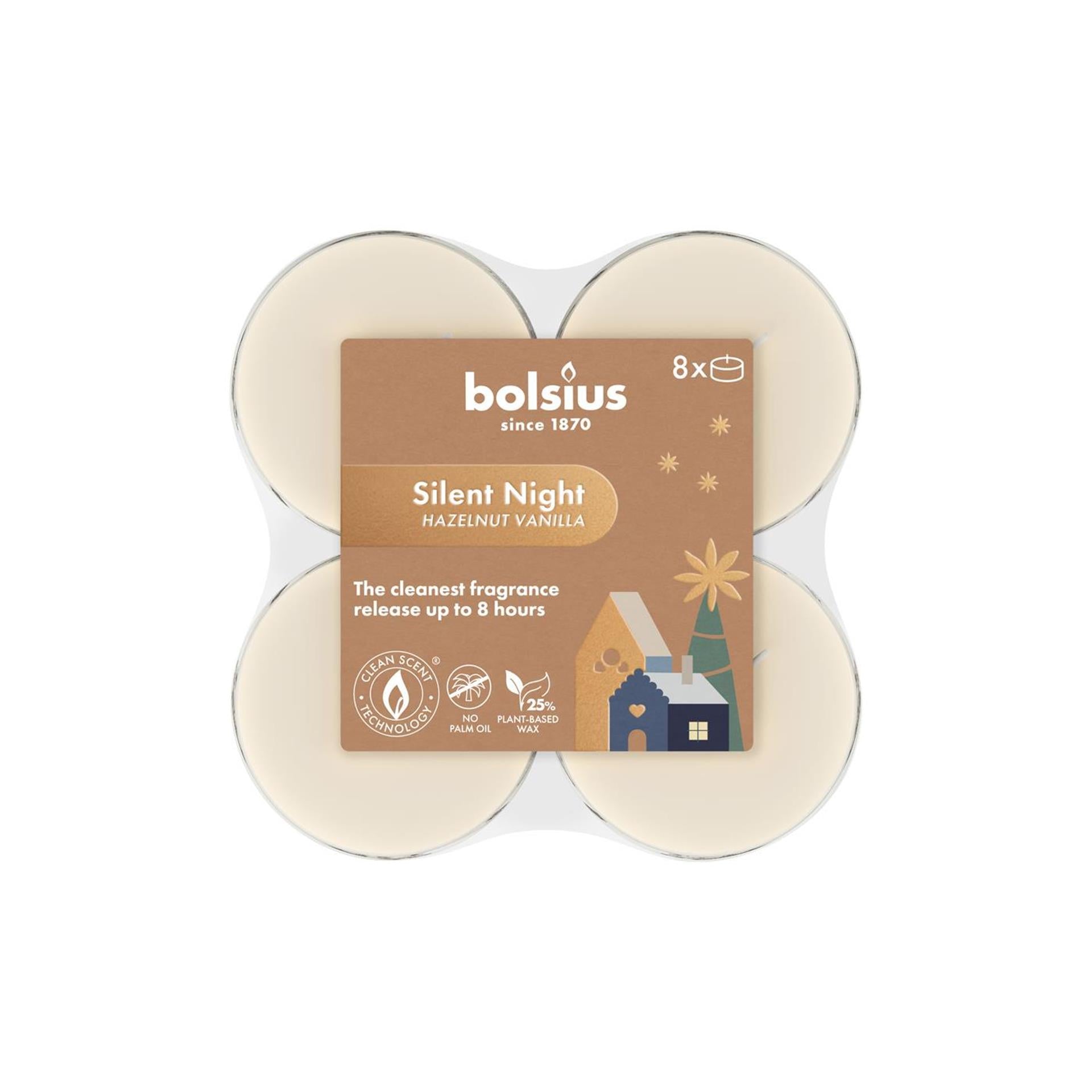 Bolsius maxi lumière nuit silencieuse 8 pièces