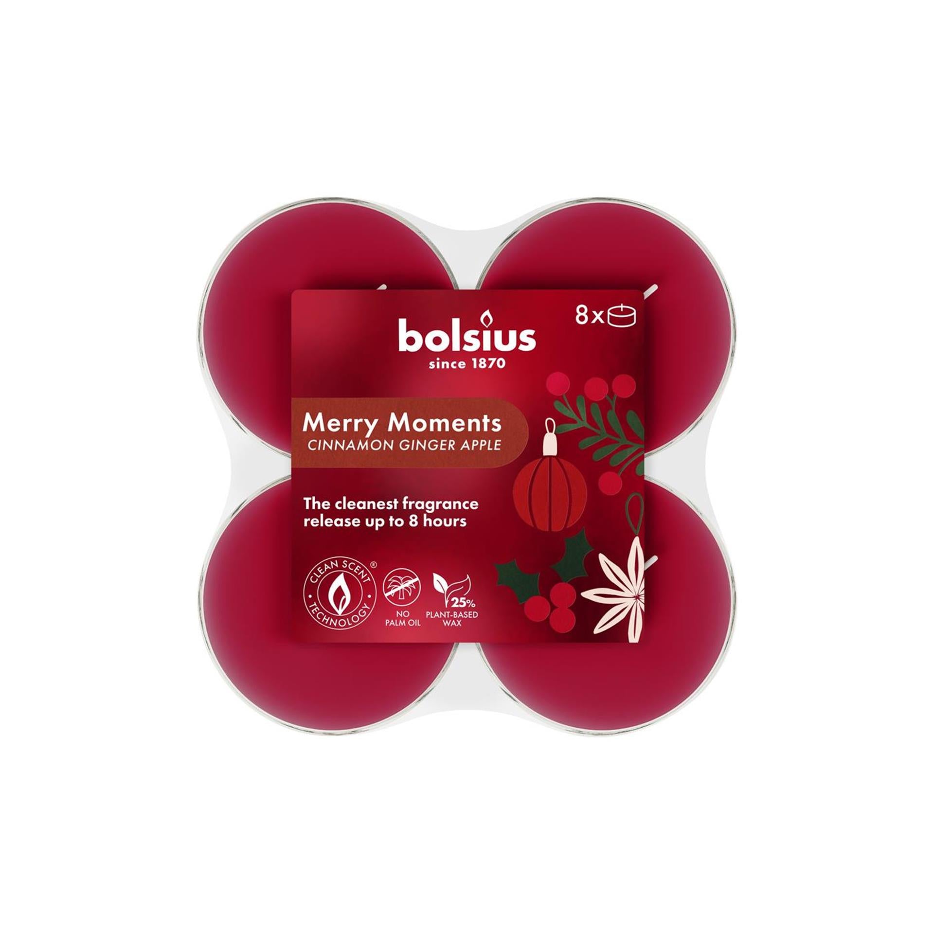 Bolsius maxi light joyeux moments 8 pièces