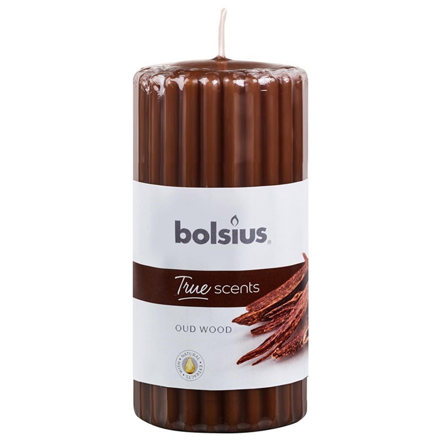 Bougie pilier Bolsius parfum vieux bois 120 58