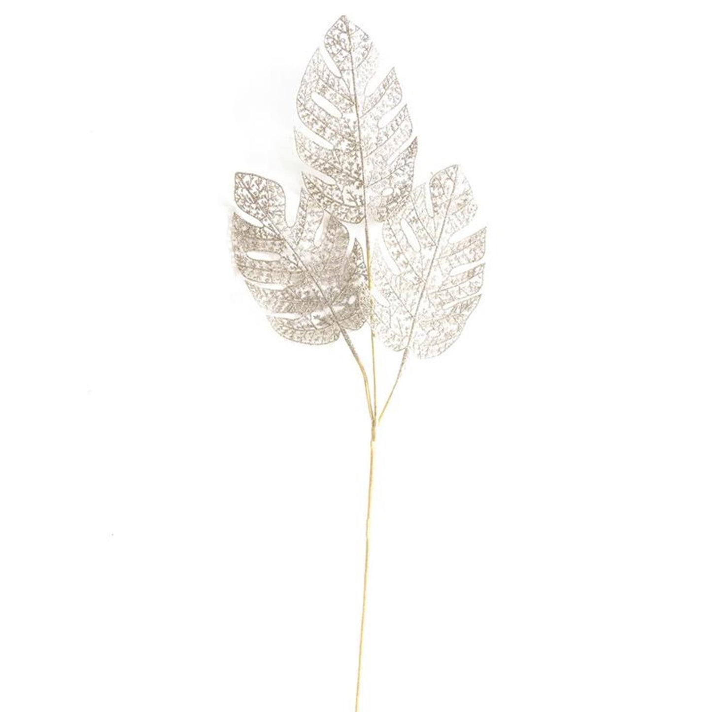 House of nature branche de monstera à paillettes 78cm champagne