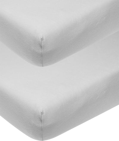 Drap-housse Meyco baby uni - lot de 2 - gris clair - 60x120cm