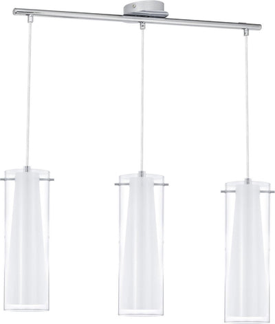 Eglo pinto - suspension - 3 lumières - chrome - clair, blanc