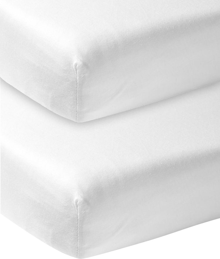 Drap-housse pour berceau Meyco baby uni - lot de 2 - blanc - 60x120cm