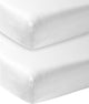 Drap-housse pour berceau Meyco baby uni - lot de 2 - blanc - 60x120cm