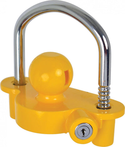 Serrure à cylindre de serrure à attelage Carpoint – 50 mm – acier – antivol – jaune – pour caravane – avec 2 clés