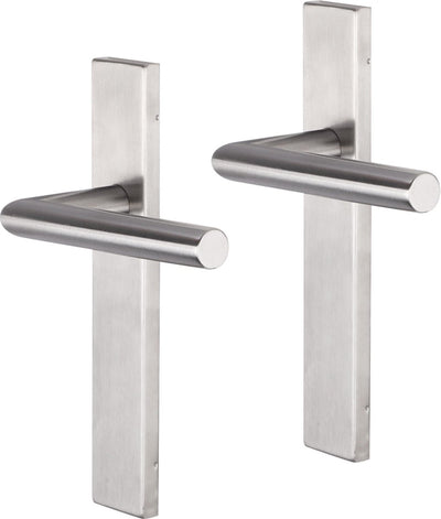 Poignée de porte Impresso - herse - pour l'intérieur - bouclier de porte carré - acier inoxydable - 2 pièces