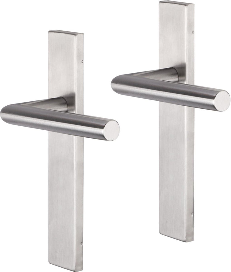 Poignée de porte Impresso - herse - pour l'intérieur - bouclier de porte carré - acier inoxydable - 2 pièces