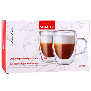 Ensemble de 350 ml de tasse Schaäfer Double de 250 ml avec poignée