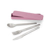 Brabantia make take set de couverts - à emporter - 3 pièces - rose lilas