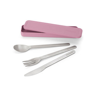 Brabantia make take set de couverts - à emporter - 3 pièces - rose lilas